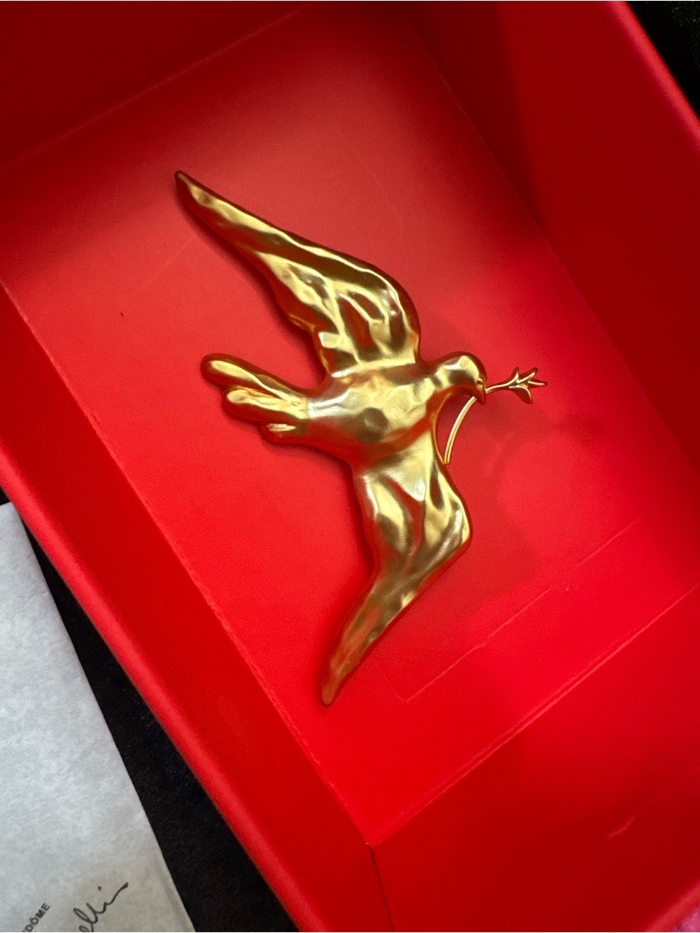 Schiaparelli inspired Dove of peace Dove Ornament Brooch